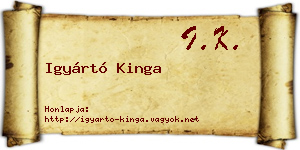 Igyártó Kinga névjegykártya